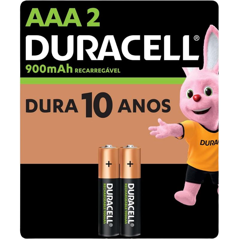 Pilha Recarreg&aacute;vel AAA Palito com 2 Unidades &ndash; Duracell